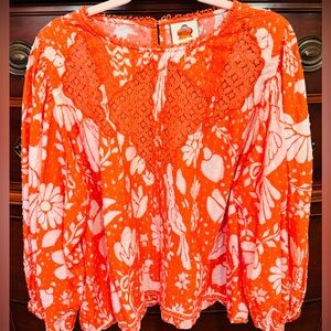 Farm Rio- size XL orange blouse
